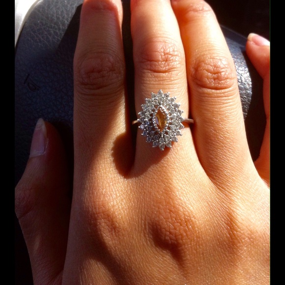 💐White sapphire & Citrine ring 925💐 - Picture 2 of 4